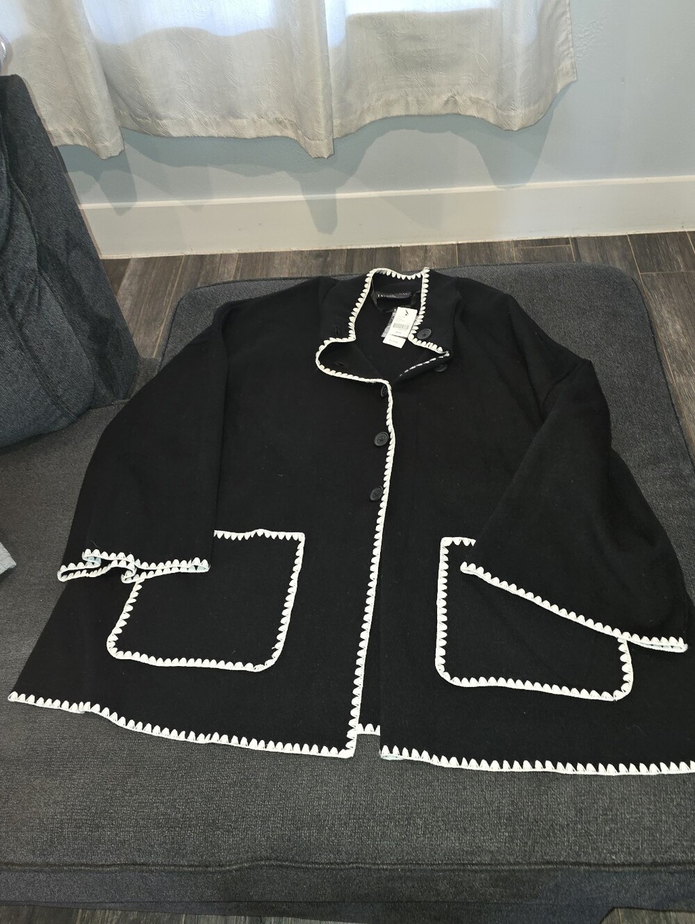 Lane Bryant Black Blazer with White Trim